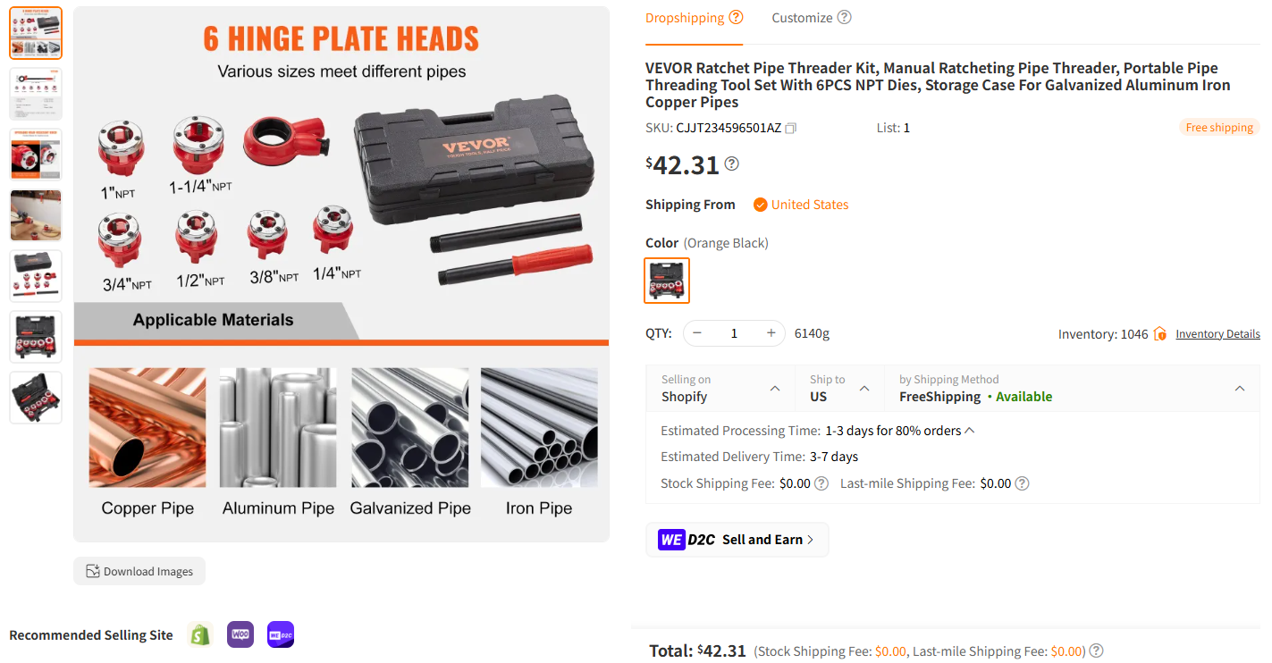 Compatible PVC Pipe Threader Kit